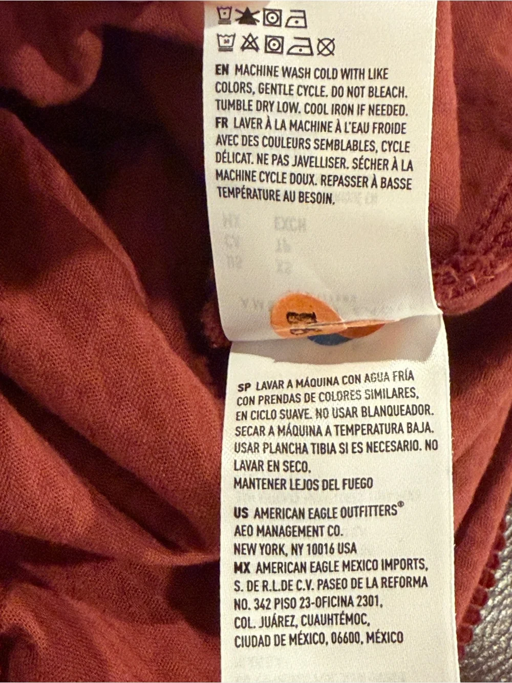 American Eagle Rust Burgundy Corduroy Paperbag Mini Skirt XS